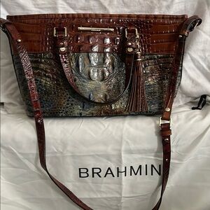 Brahmin Multi-Color Crocodile Embossed Tote Bag